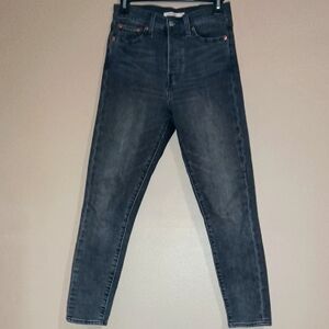 Levi's Wedgie Skinny Black Button Front Jeans